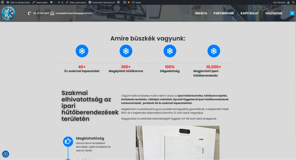 Vállalkozás hivatalos honlapja. Weboldal készítés olcsón, profikkal.