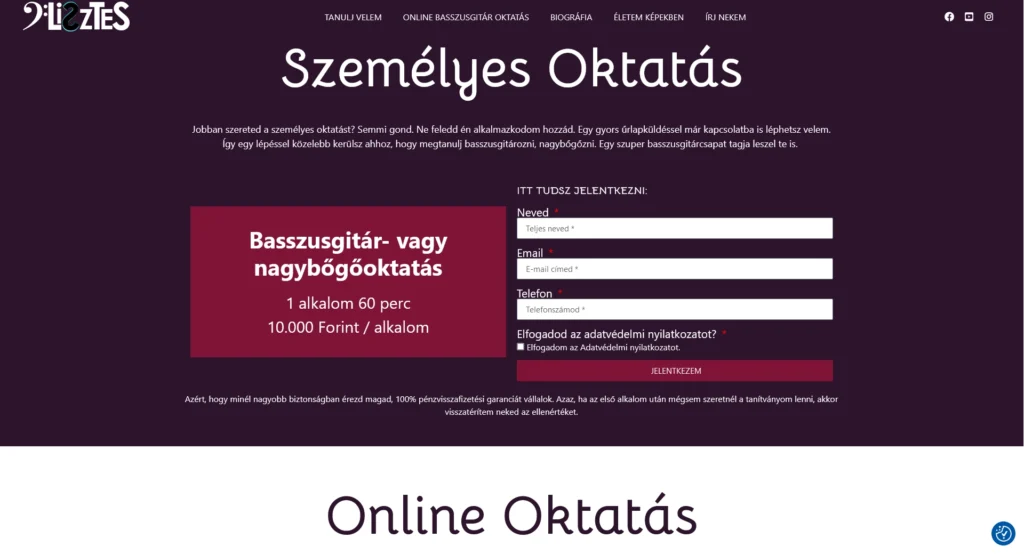 Weboldal készítés - LMS rendszer ( oktatási rendszer készítése )